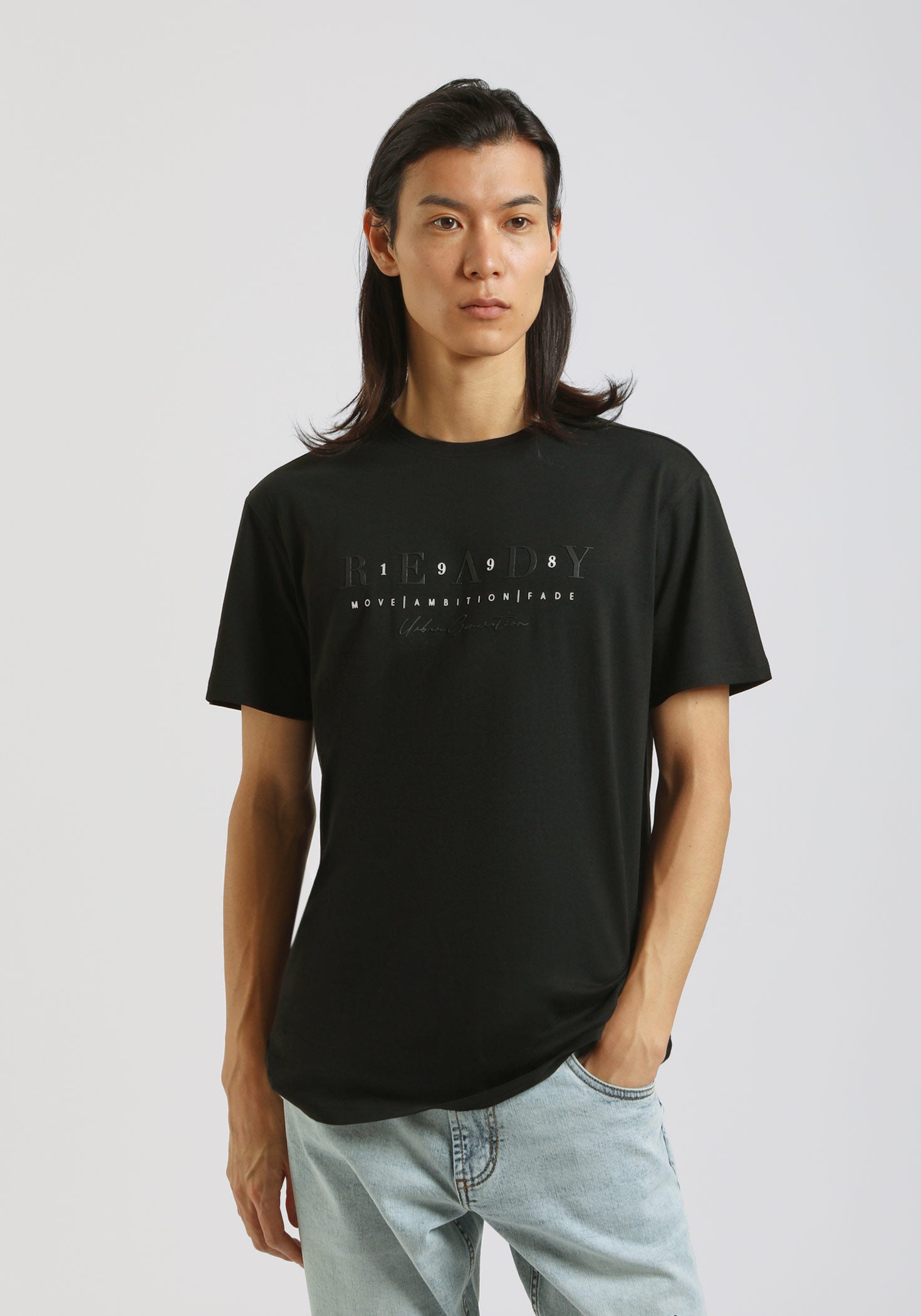 T-shirt 100% cotone con stampa|Colore:Nero