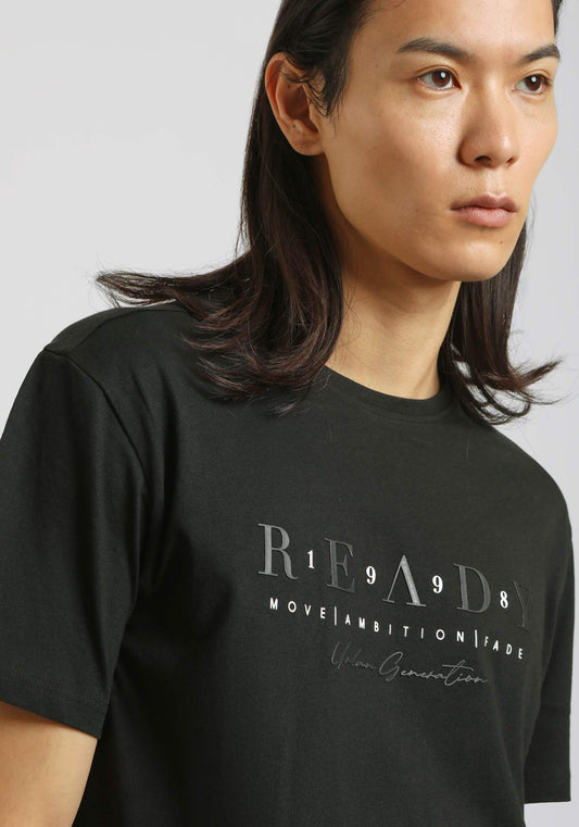 T-shirt 100% cotone con stampa|Colore:Nero