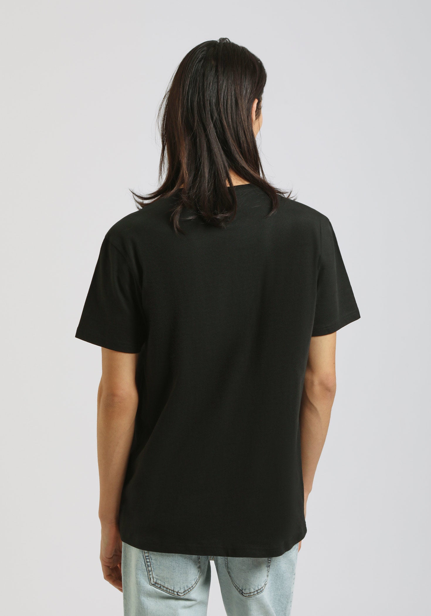 T-shirt 100% cotone con stampa|Colore:Nero