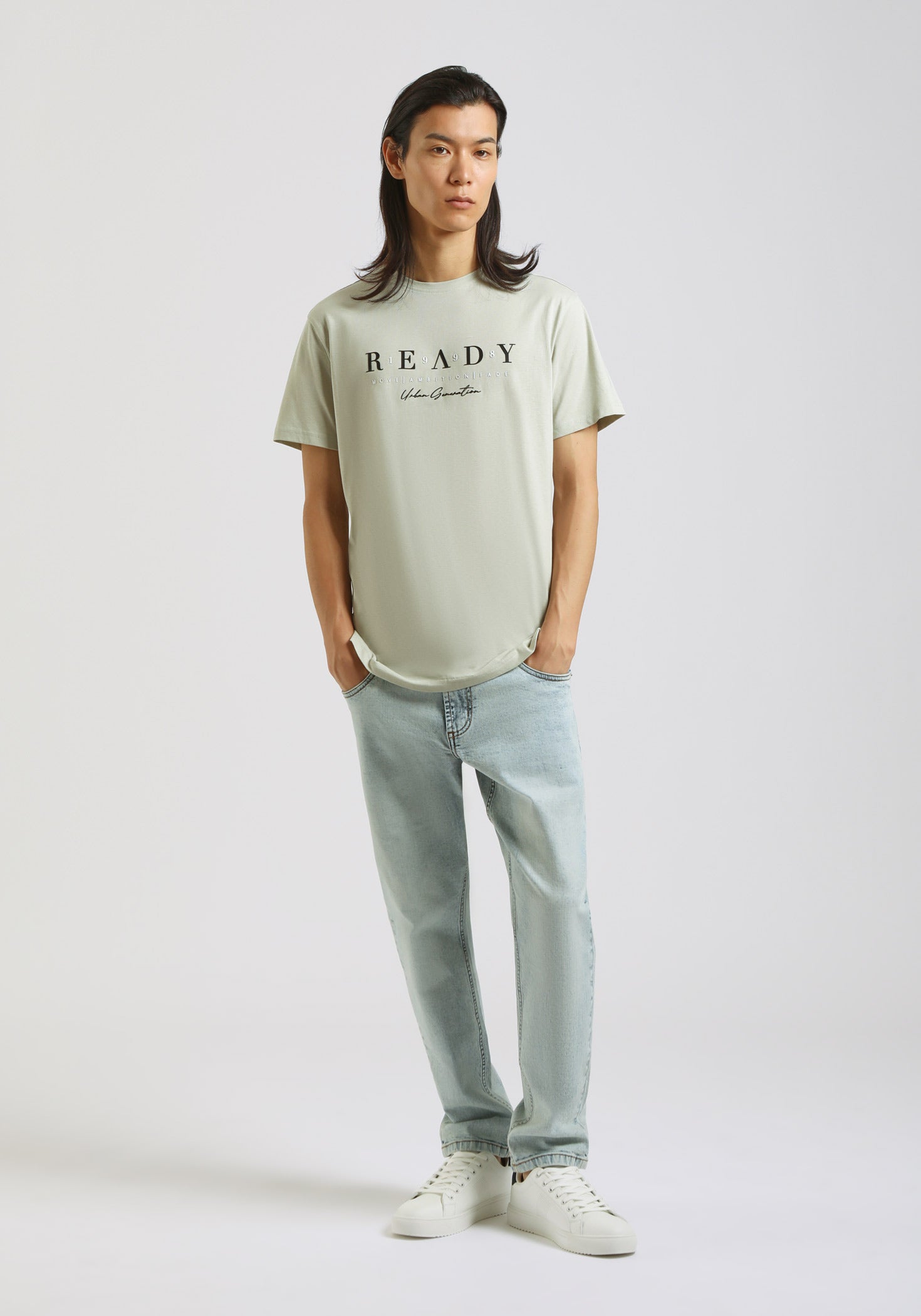 T-shirt 100% cotone con stampa|Colore:Verde mela