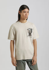 T-shirt over con stampa|Colore:Ecrù
