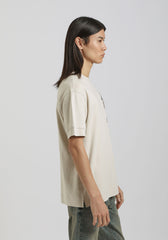 T-shirt over con stampa|Colore:Ecrù