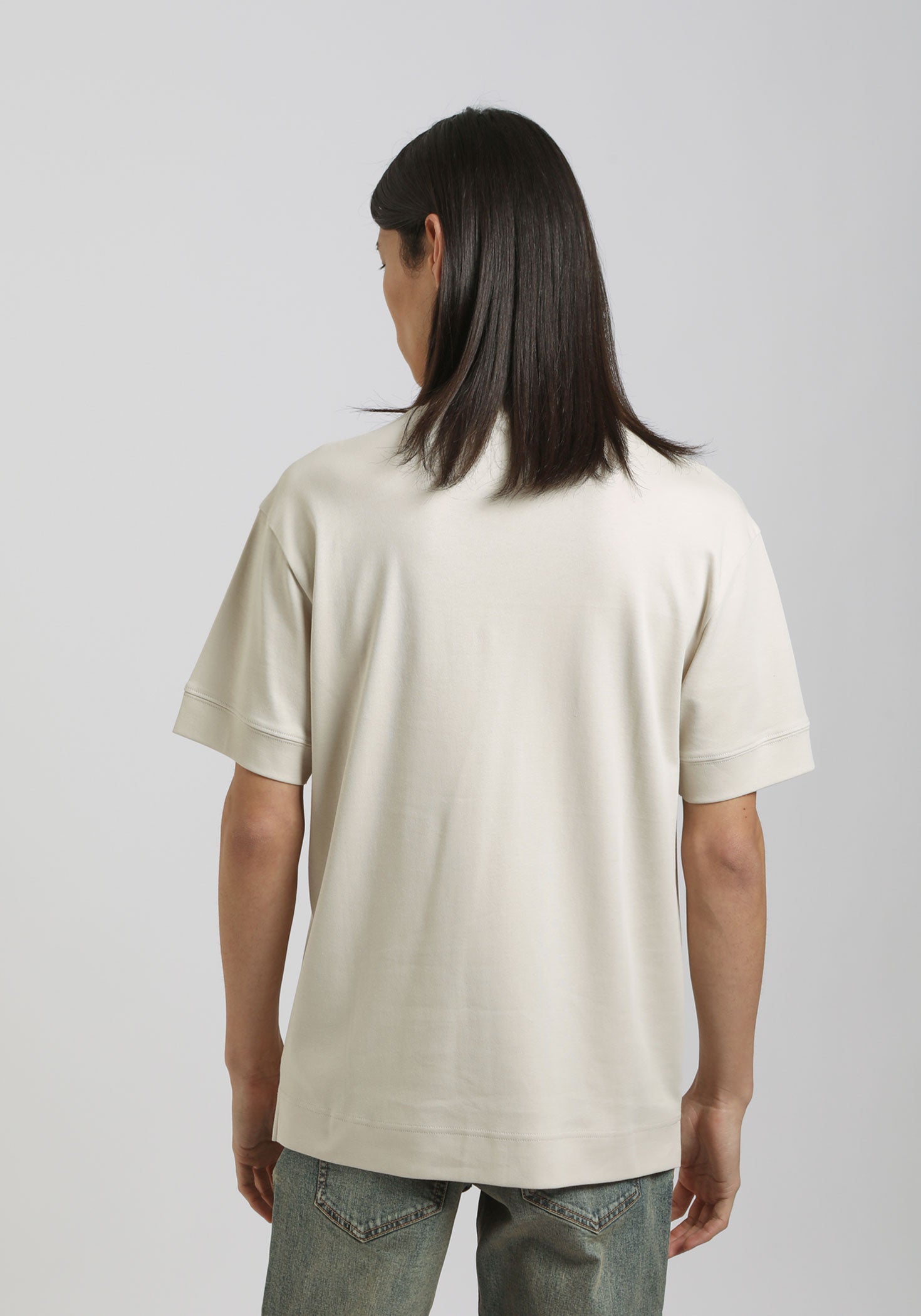 T-shirt over con stampa|Colore:Ecrù