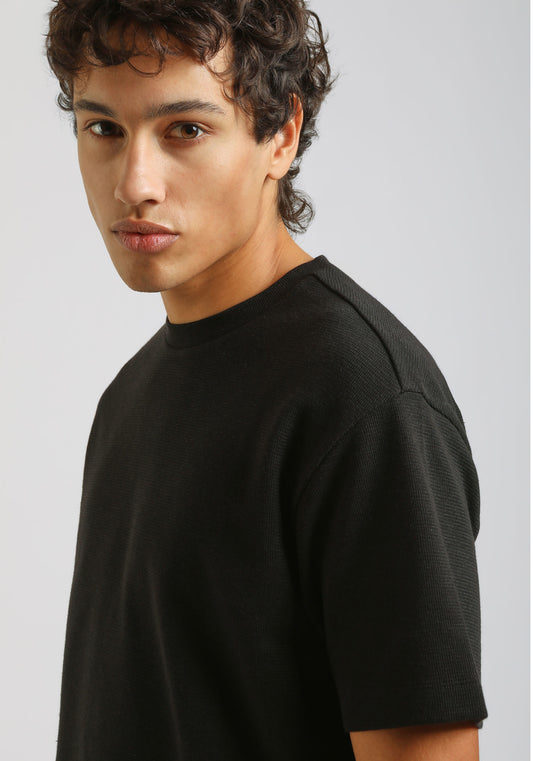 T-shirt strutturata|Colore:Nero