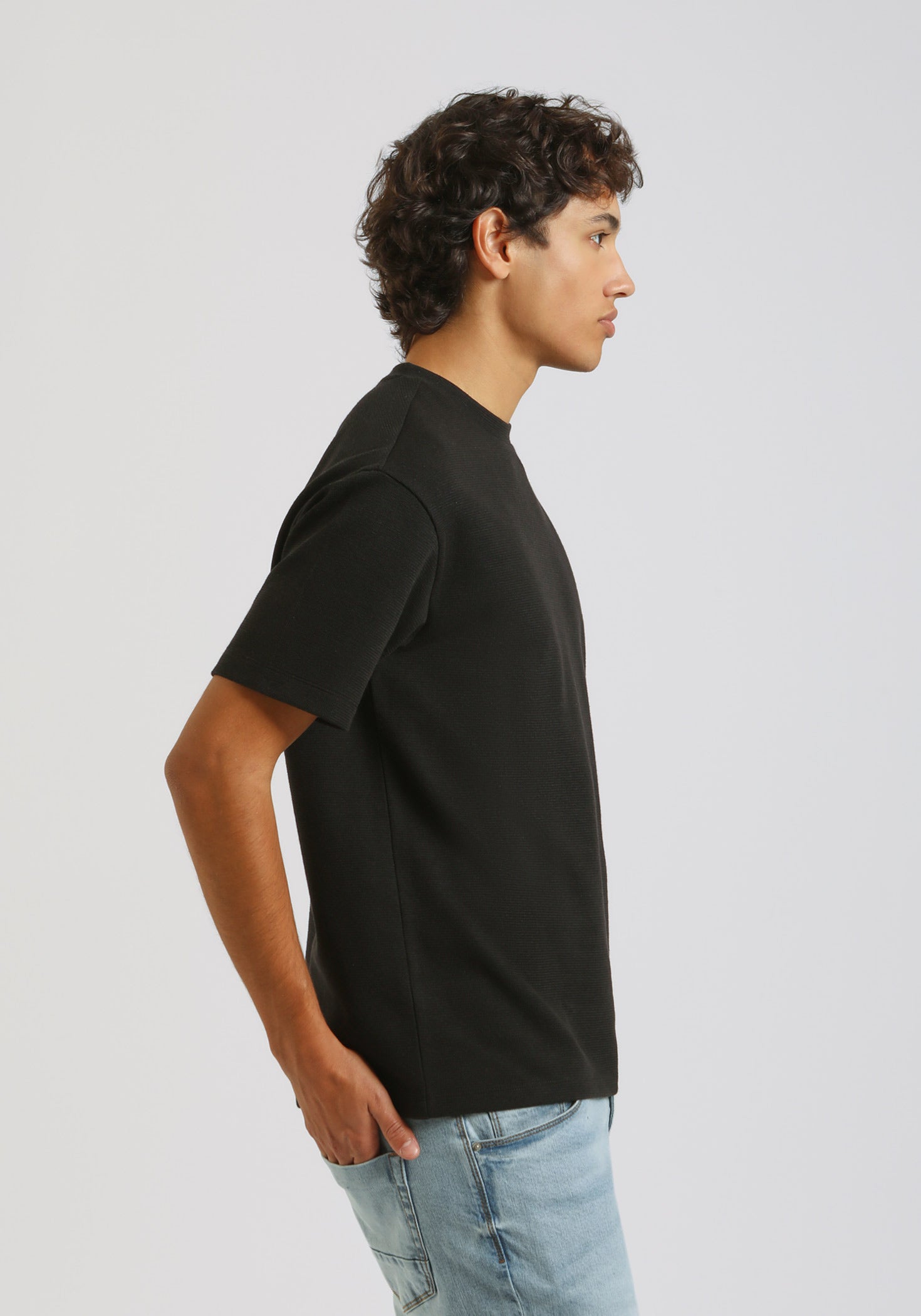 T-shirt strutturata|Colore:Nero
