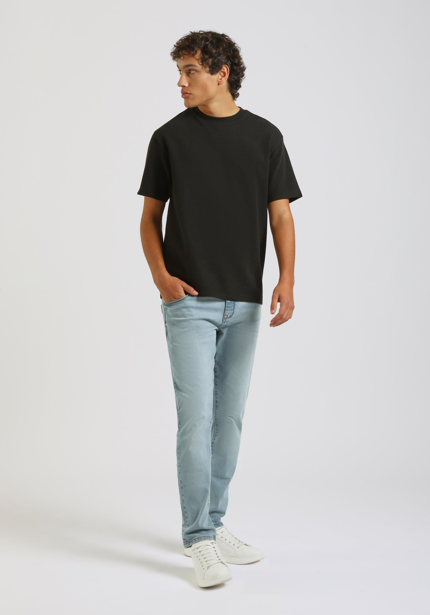 T-shirt strutturata|Colore:Nero