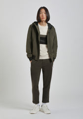 Giubbotto bomber in tessuto tecnico con cappuccio|Colore:Militare