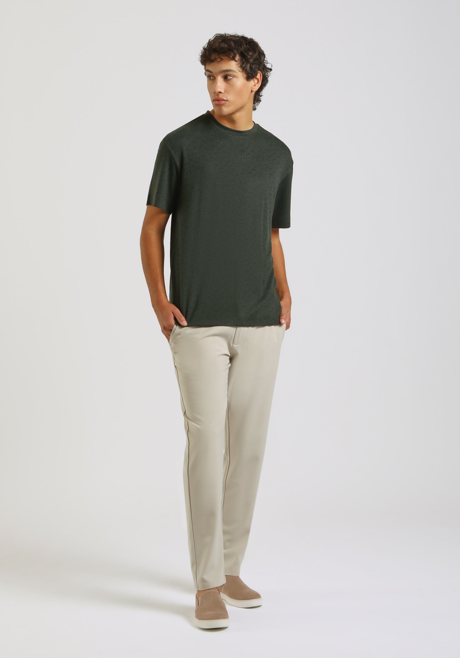 T-shirt strutturata morbida|Colore:Verde bosco