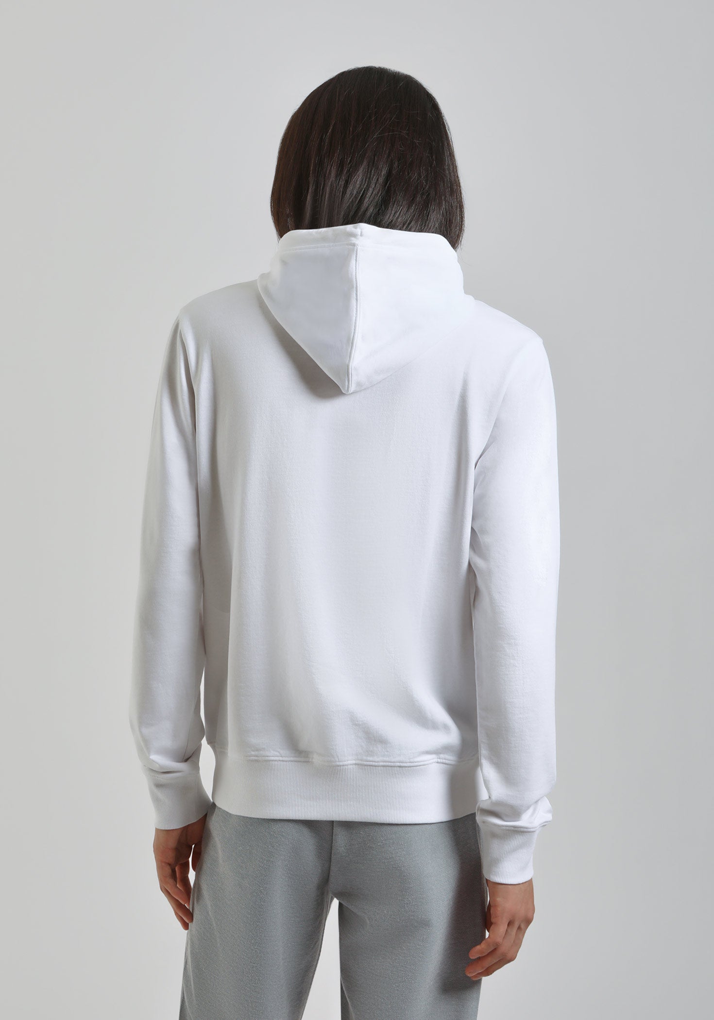 Felpa con cappuccio e stampa a rilievo|Colore:Bianco