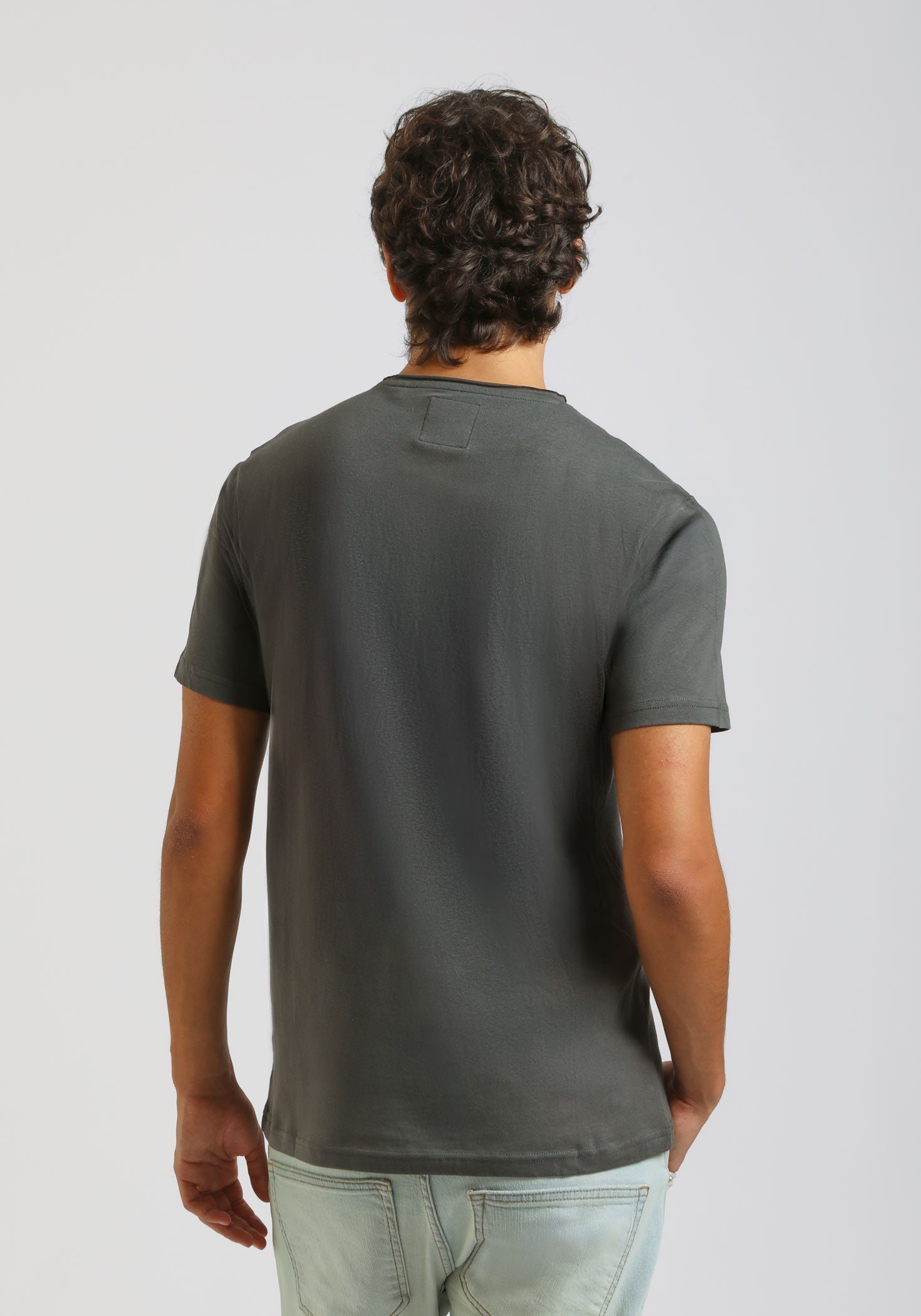 T-shirt con stampa a rilievo|Colore:Grigio scuro
