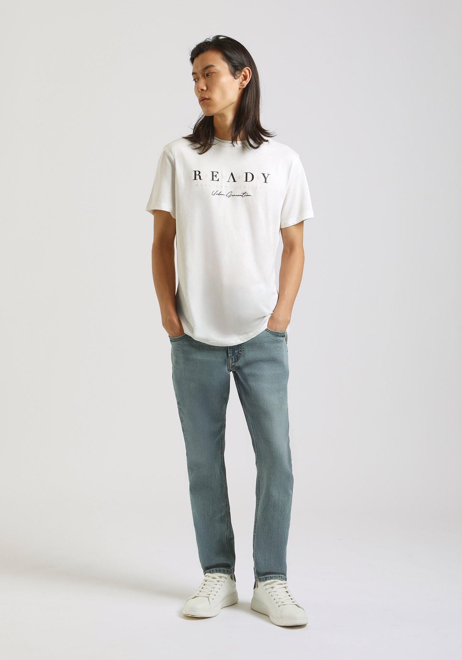 T-shirt 100% cotone con stampa|Colore:Off white