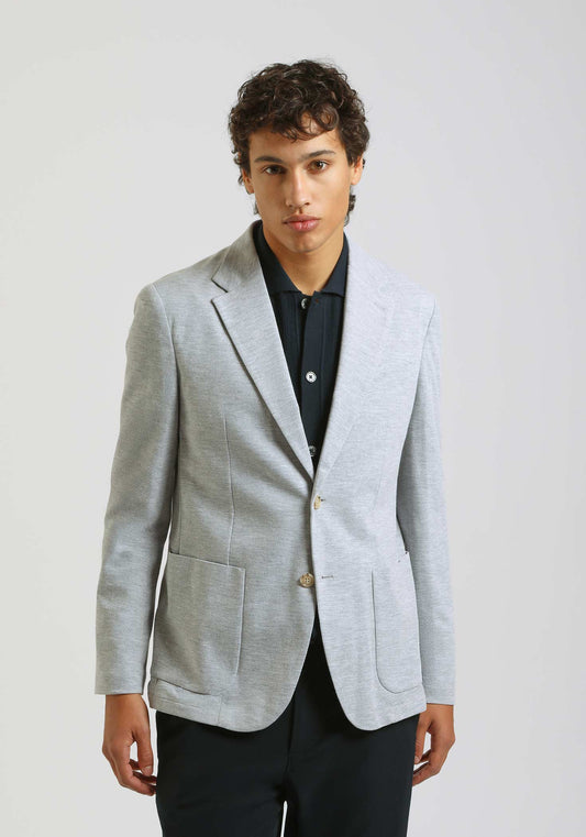 Giacca tinta unita misto cotone|Colore:Grigio