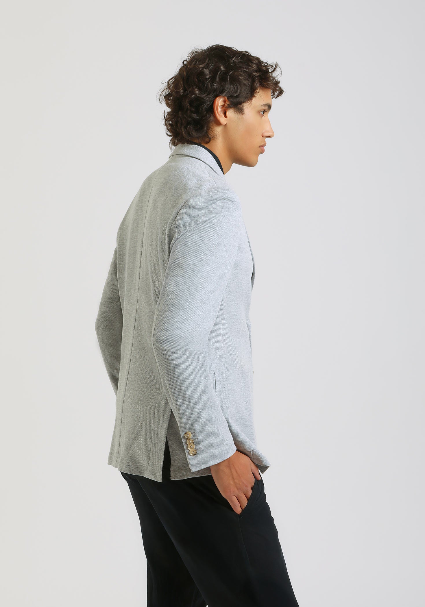 Giacca tinta unita misto cotone|Colore:Grigio