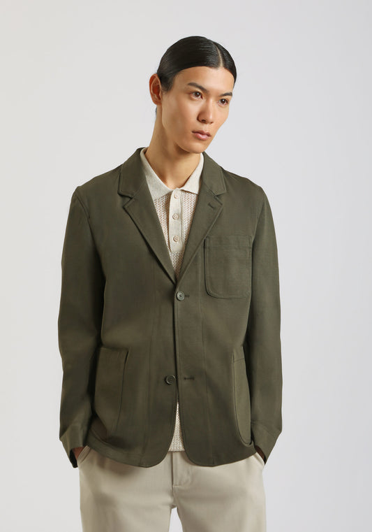 Giacca tinta unita misto cotone|Colore:Verde