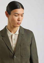 Giacca tinta unita misto cotone|Colore:Verde