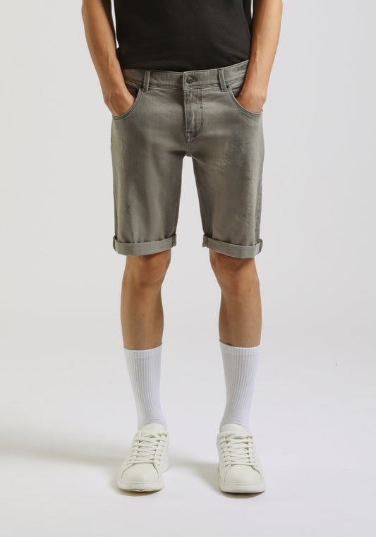 Bermuda di jeans slim fit grigio|Colore:Jeans grigio