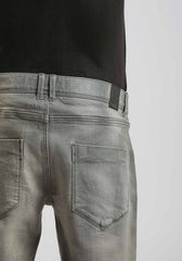 Bermuda di jeans slim fit grigio|Colore:Jeans grigio