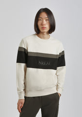 Felpa girocollo colorblock|Colore:Ecrù