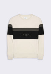 Felpa girocollo colorblock|Colore:Ecrù