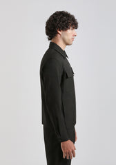Giacca camicia in tela|Colore:Nero
