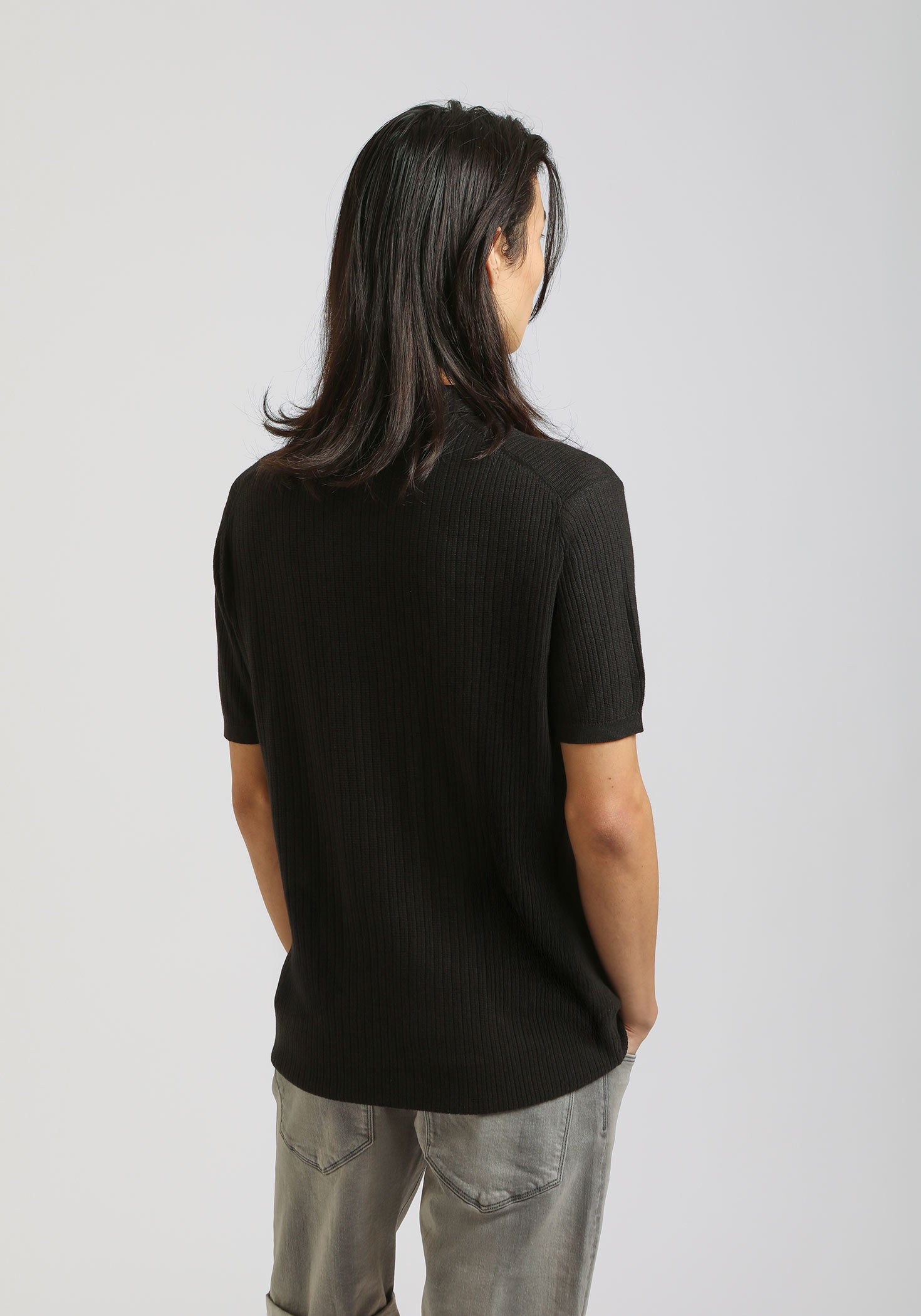 Polo in maglia|Colore:Nero