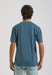 T-shirt effetto lavato con stampa|Colore:Jeans