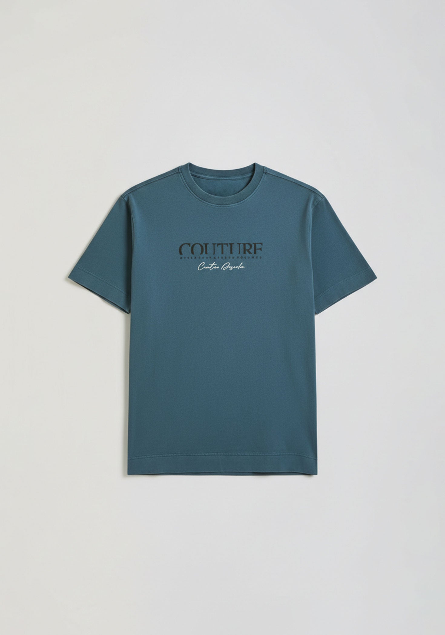 T-shirt effetto lavato con stampa|Colore:Jeans