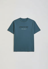 T-shirt effetto lavato con stampa|Colore:Jeans