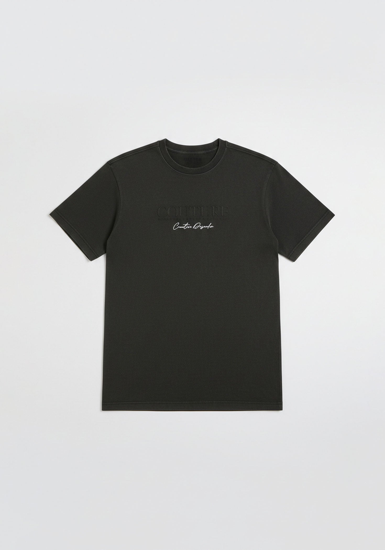 T-shirt effetto lavato con stampa|Colore:Nero