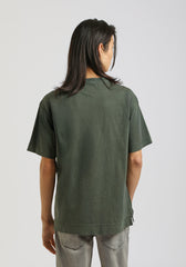 T-shirt effetto lavato con stampa|Colore:Verde bosco
