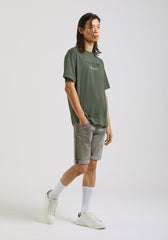 T-shirt effetto lavato con stampa|Colore:Verde bosco