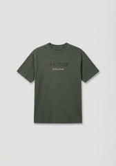 T-shirt effetto lavato con stampa|Colore:Verde bosco
