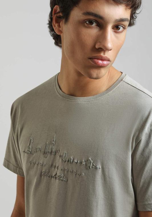 T-shirt con stampa|Colore:Grigio medio