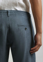 Pantaloni misto lino|Colore:Ciano
