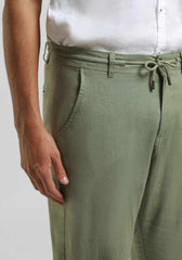 Pantaloni misto lino|Colore:Verde