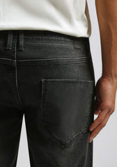 Bermuda di jeans nero slim fit|Colore:Jeans nero