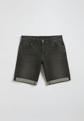 Bermuda di jeans nero slim fit|Colore:Jeans nero