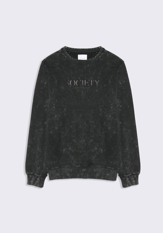 Felpa girocollo con stampa|Colore:Nero