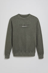 Felpa girocollo con stampa|Colore:Verde