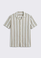 Camicia mezza manica a righe|Colore:Beige