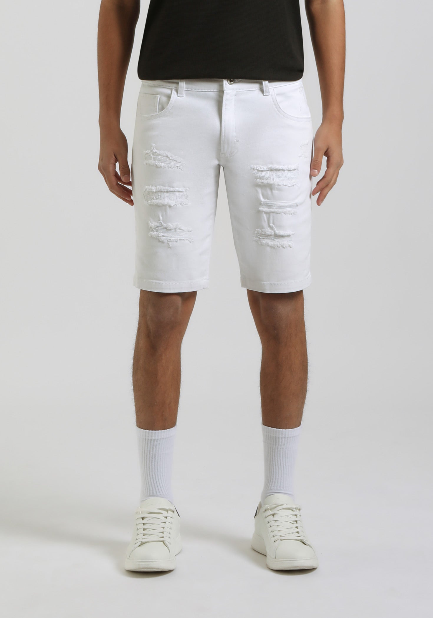 Bermuda cinque tasche elastico|Colore:Bianco