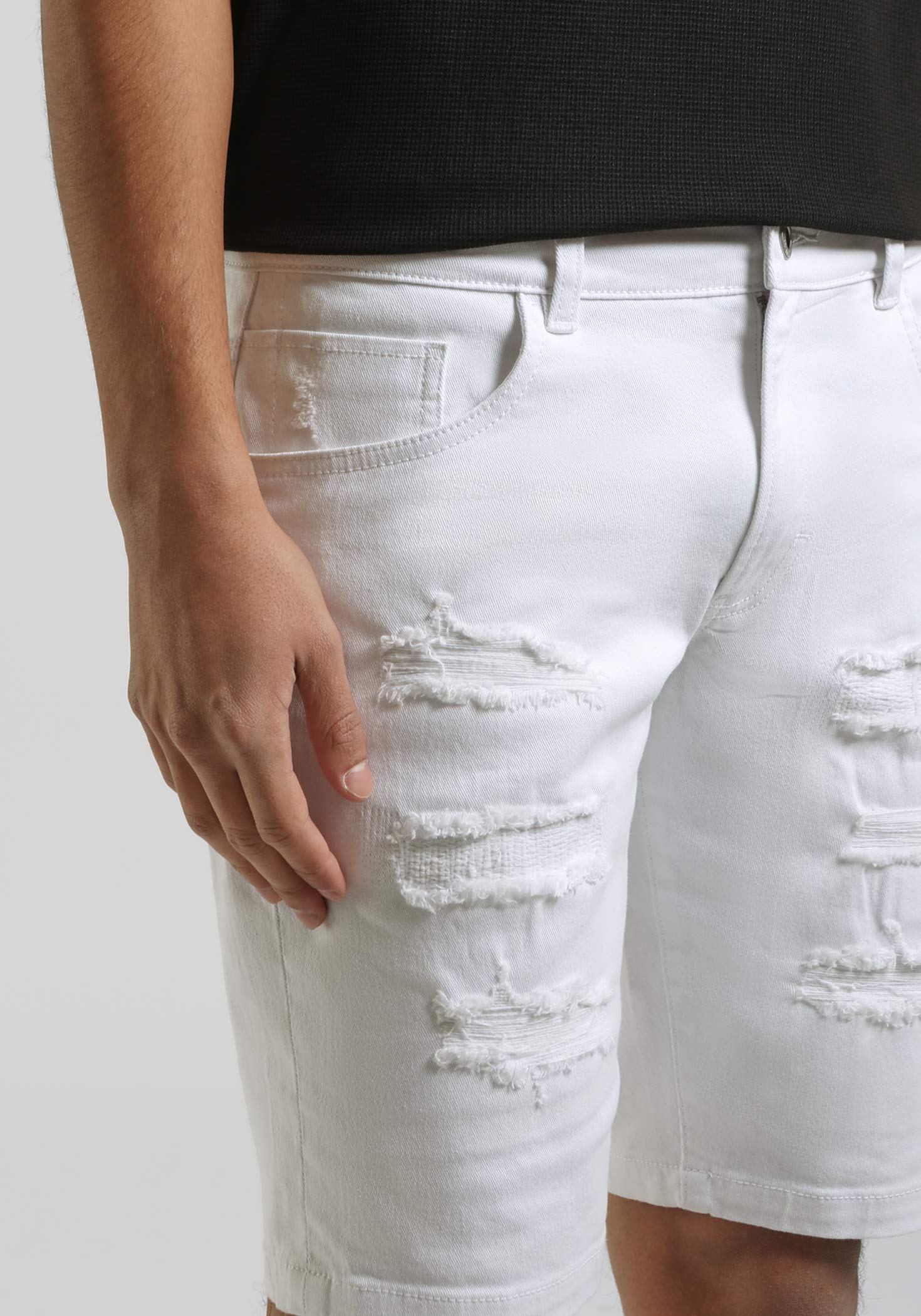 Bermuda cinque tasche elastico|Colore:Bianco