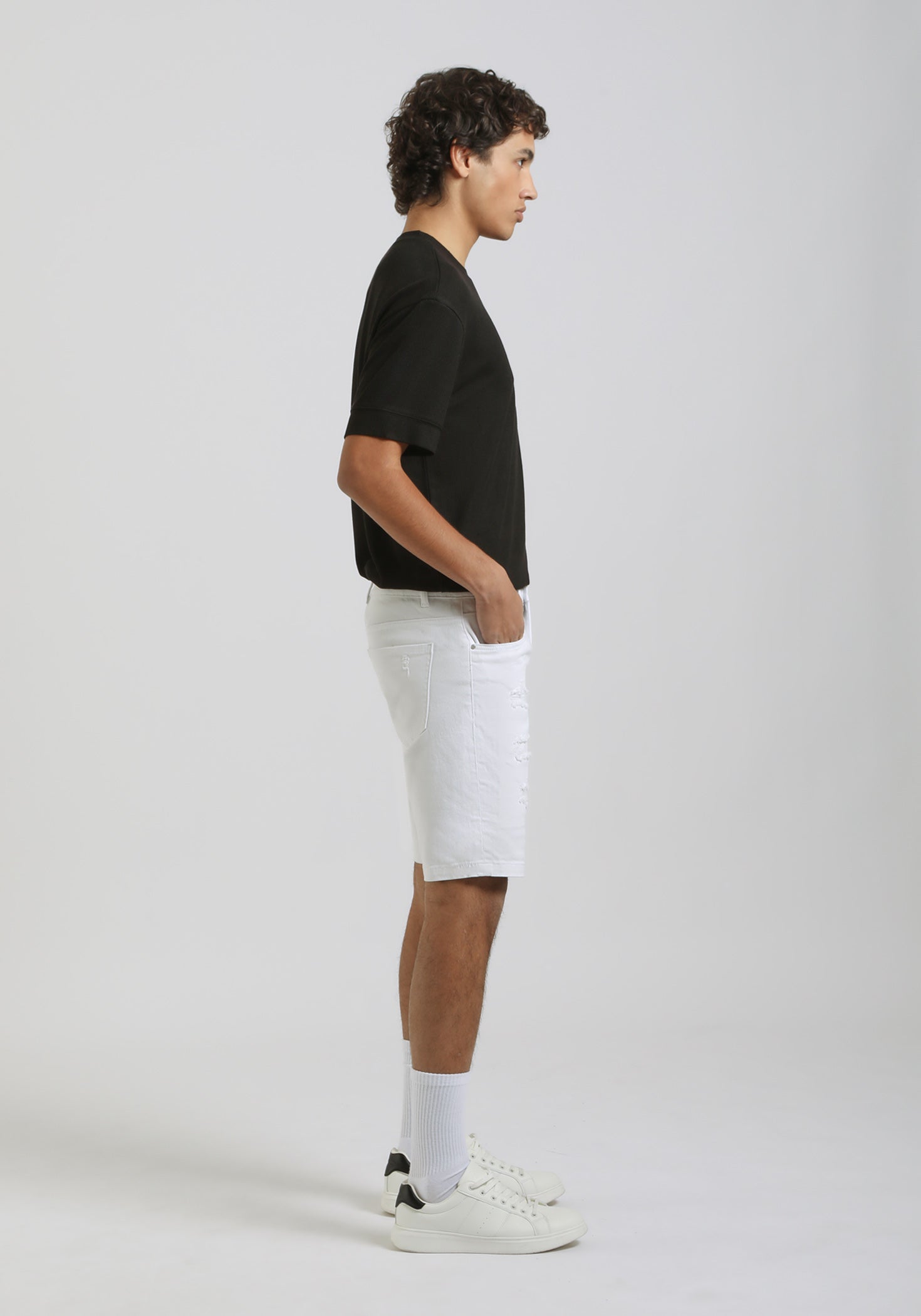 Bermuda cinque tasche elastico|Colore:Bianco