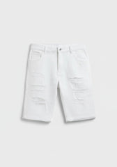 Bermuda cinque tasche elastico|Colore:Bianco