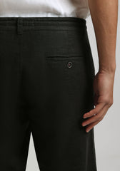 Pantaloni misto lino|Colore:Nero