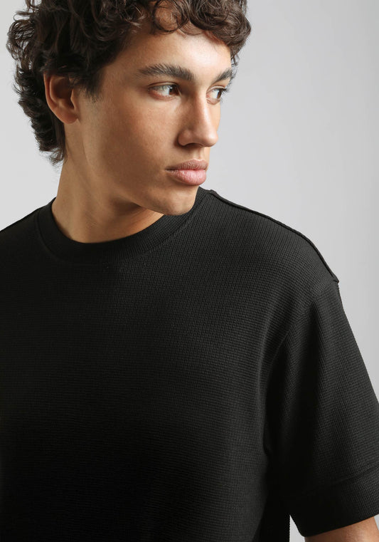 T-shirt strutturata|Colore:Nero