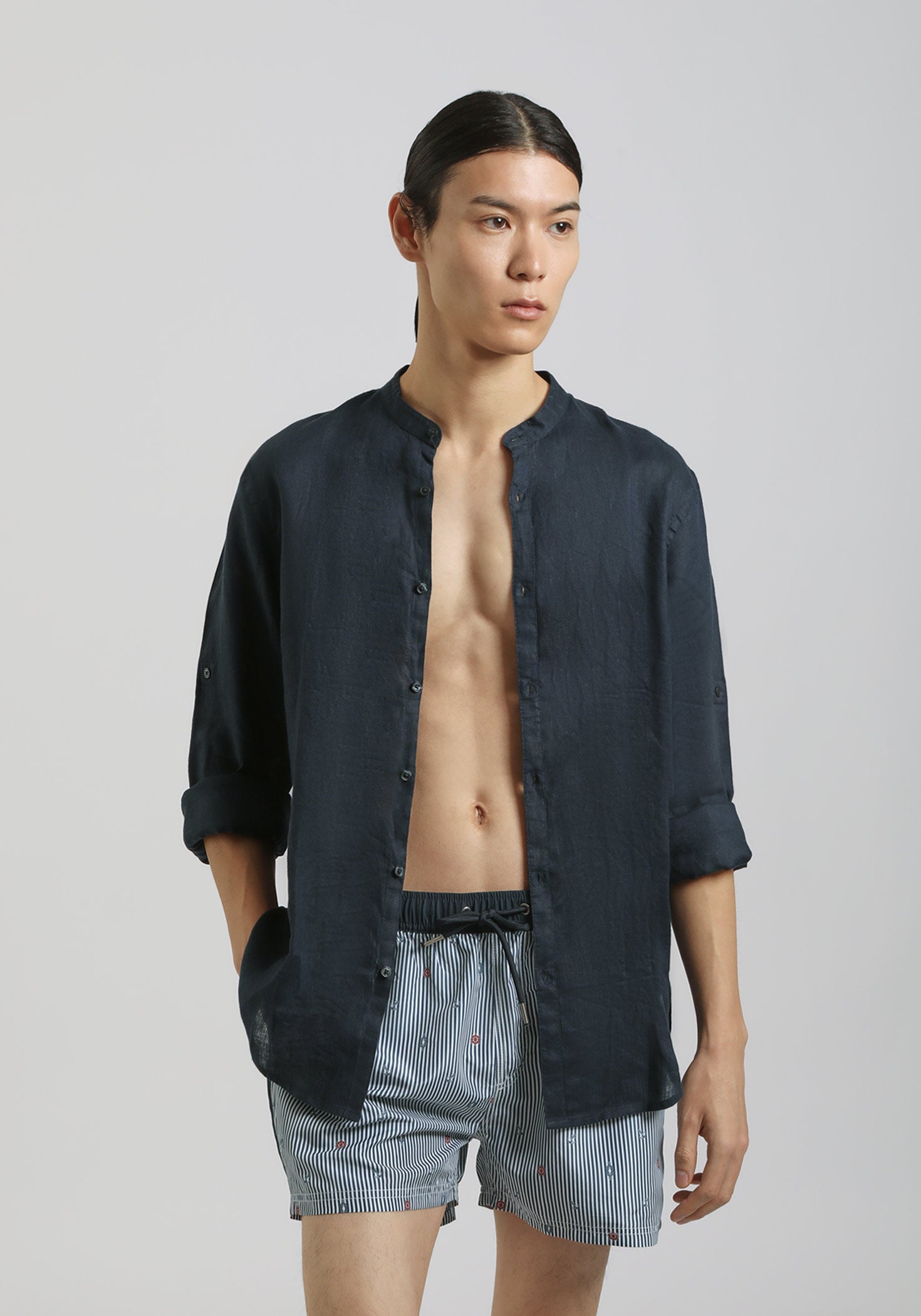 Costume a righe con fantasia|Colore:Blue