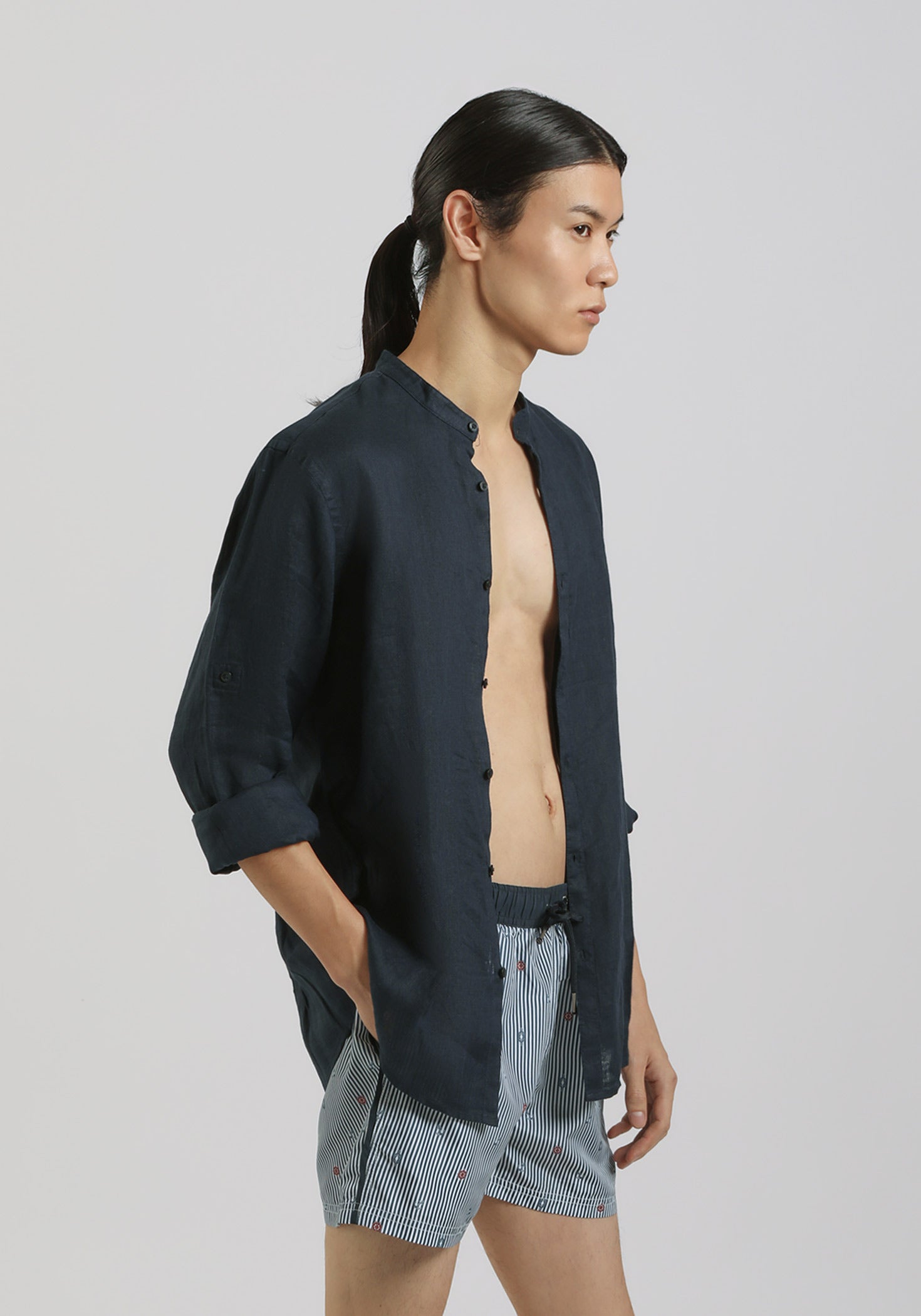 Costume a righe con fantasia|Colore:Blue