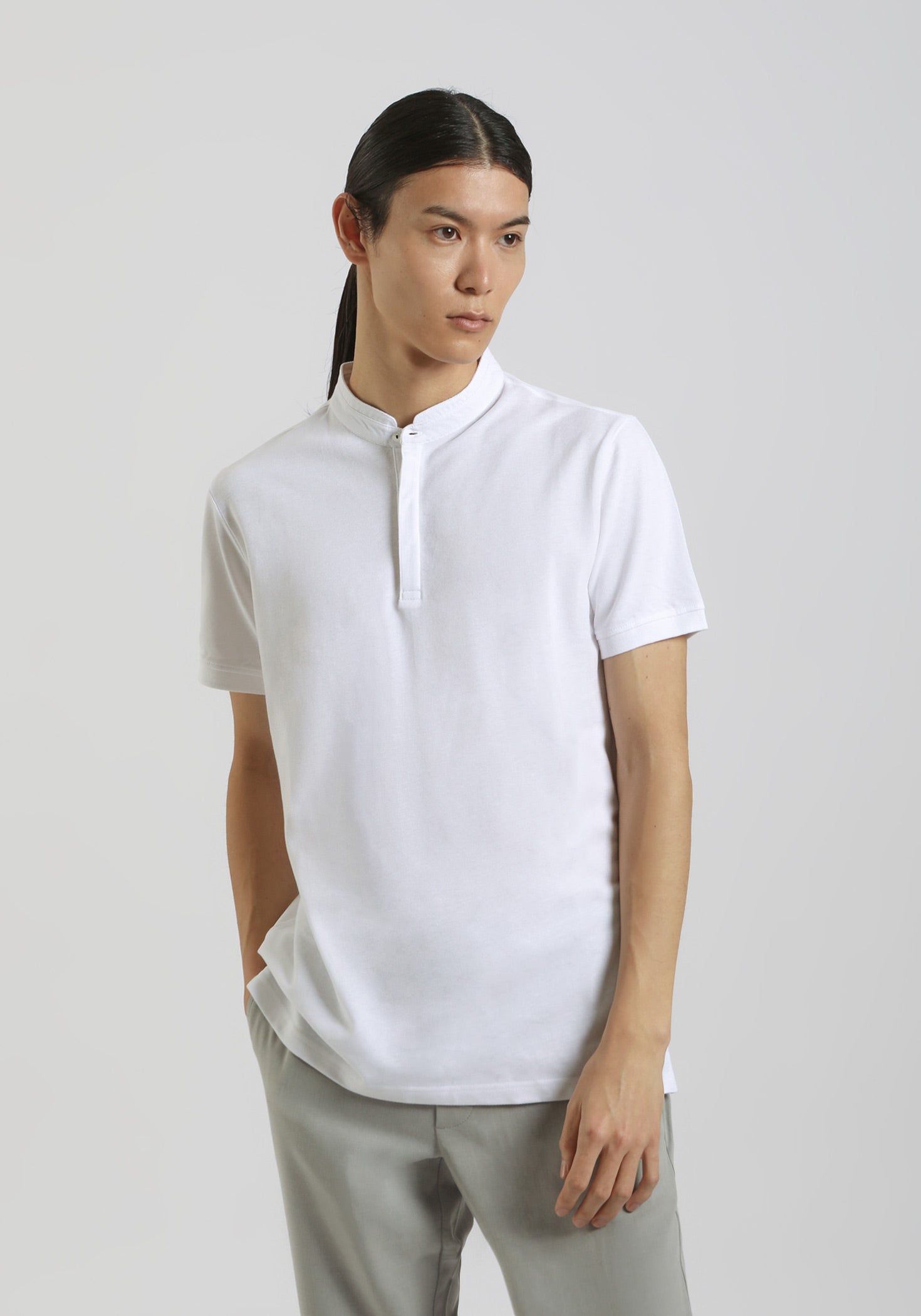 Polo coreana 100% cotone|Colore:Bianco