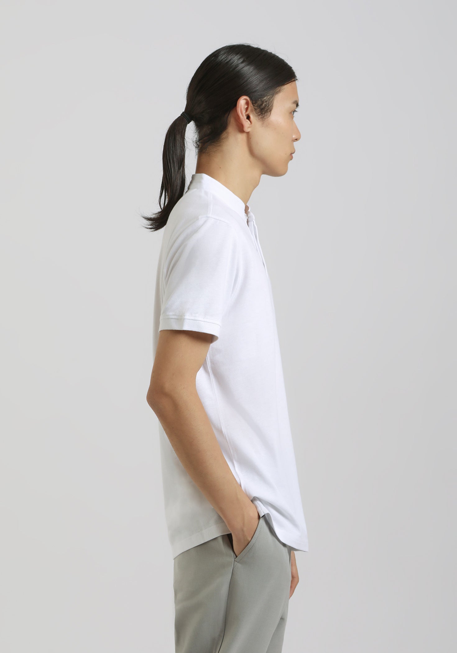 Polo coreana 100% cotone|Colore:Bianco